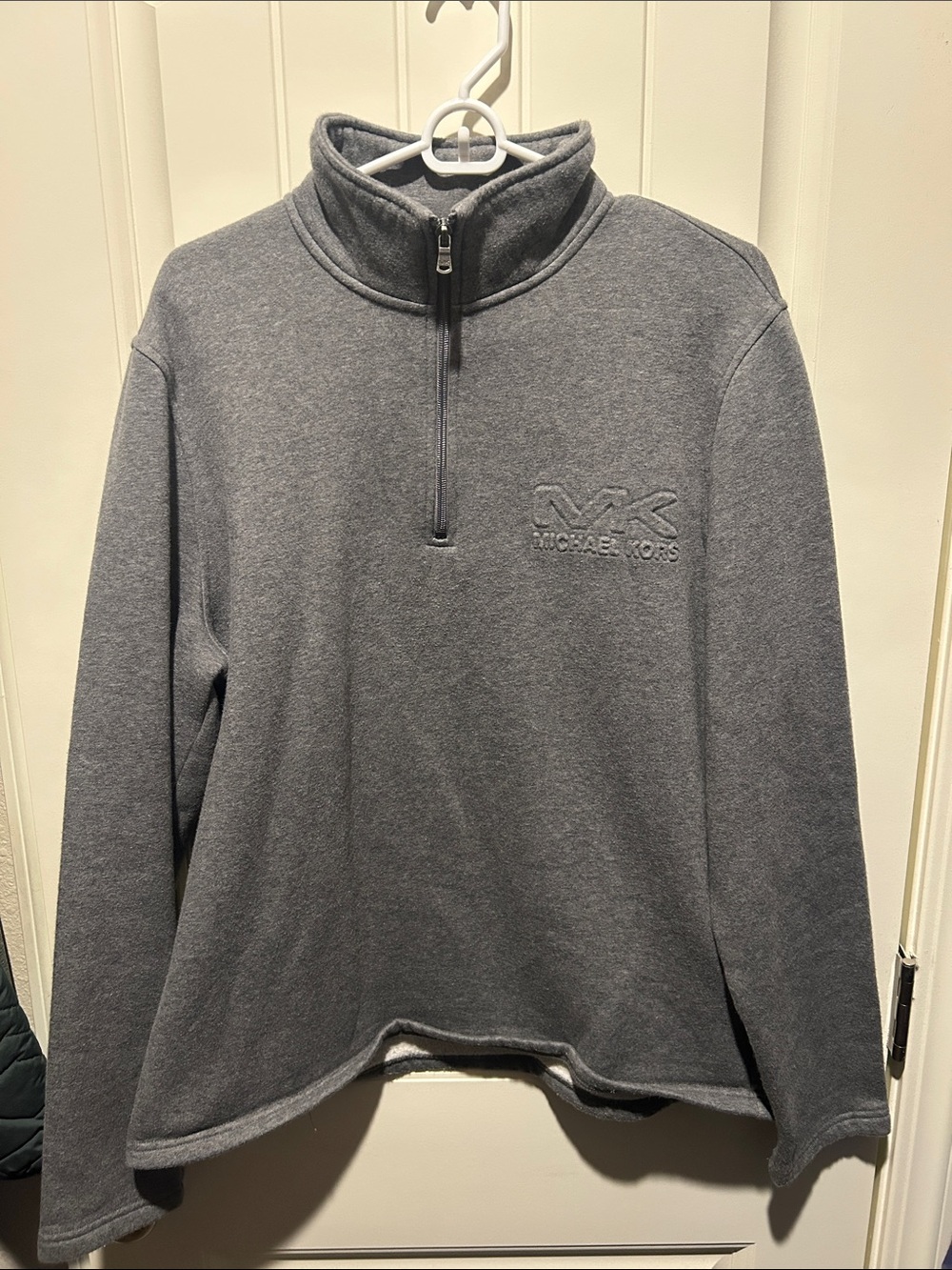 Michael Kors Women's Charcoal Gray Half-Zip Cowl Sweater